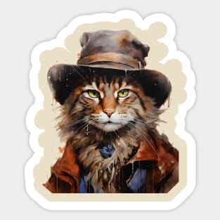 Cat Wearing Cowboy Hat Sticker